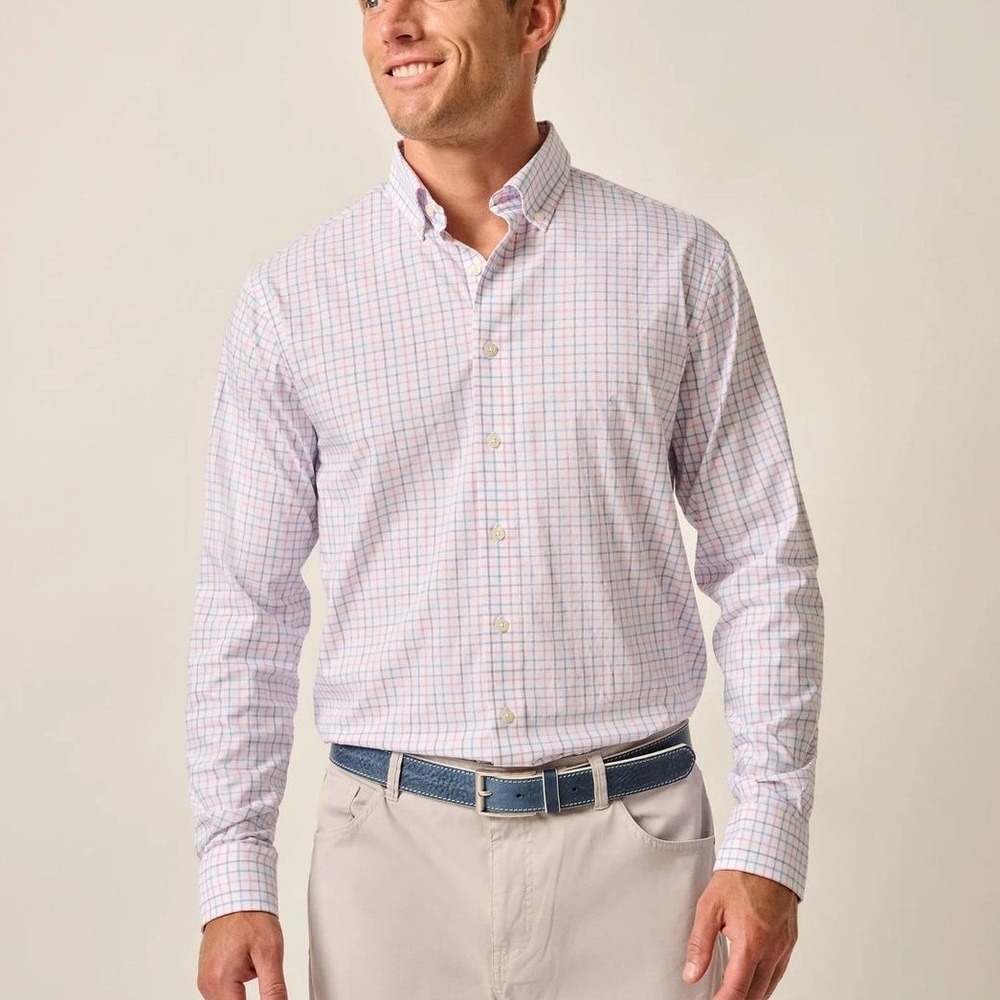 Johnnie-O Paddock Performance Shirt Porto Pink Large New‎ With Tags